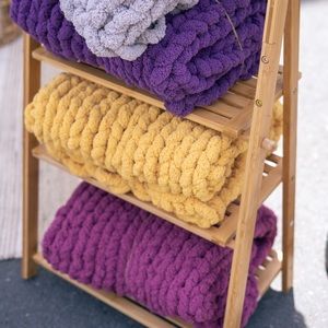 Handmade chunky knit baby blankets